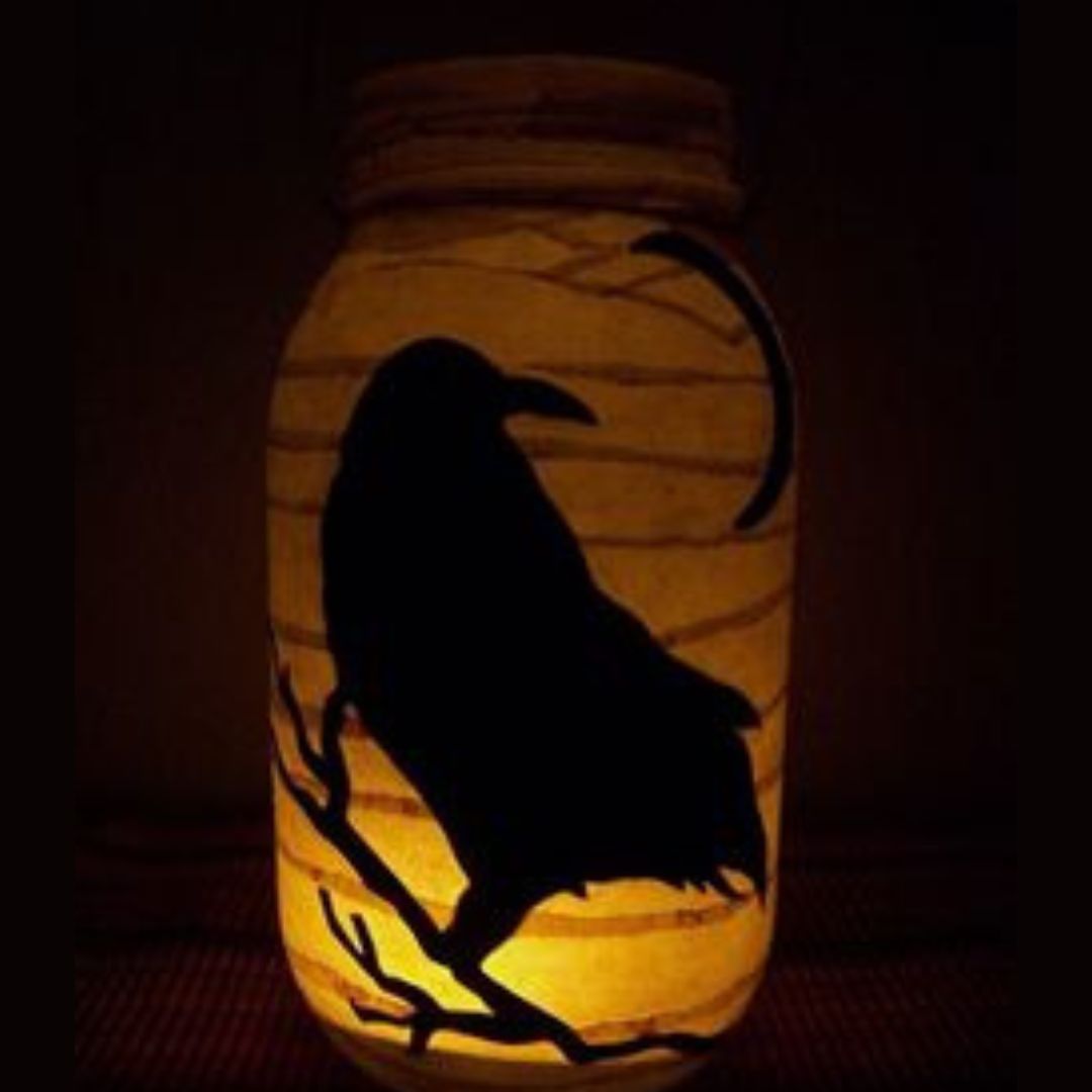 spooky candle jar