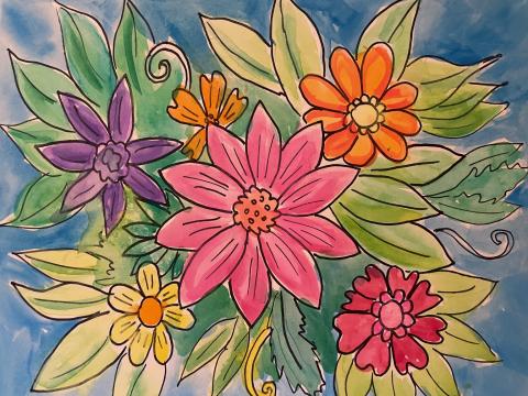 Watercolor paint floral