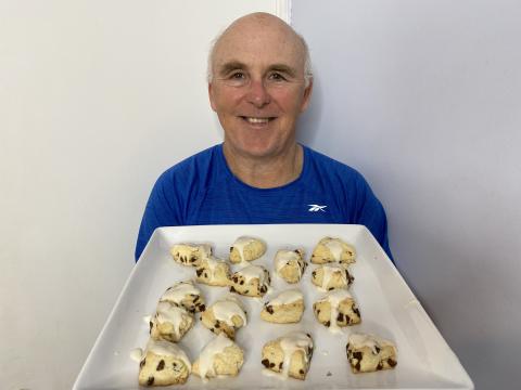 Valentine's Day Vanilla Drizzled Mini Chocolate Chip Scones